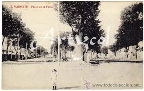 Postales: RARA POSTAL - ALBACETE - PASEO DE LA FERIA - AMBIENTADA - Edición La Prensa
